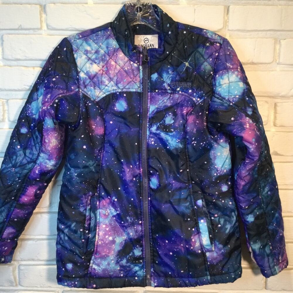 Magellan Girls Puff celestial print Jacket sz Large